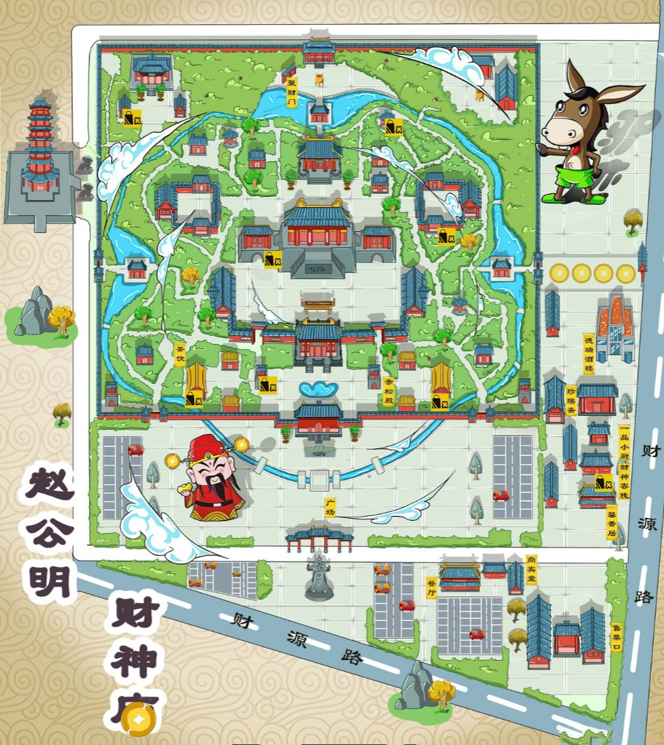 宝坻寺庙类手绘地图